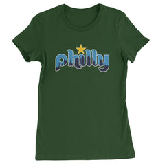 Skyline Philly Philadelphia Womens T-shirt Forest Green