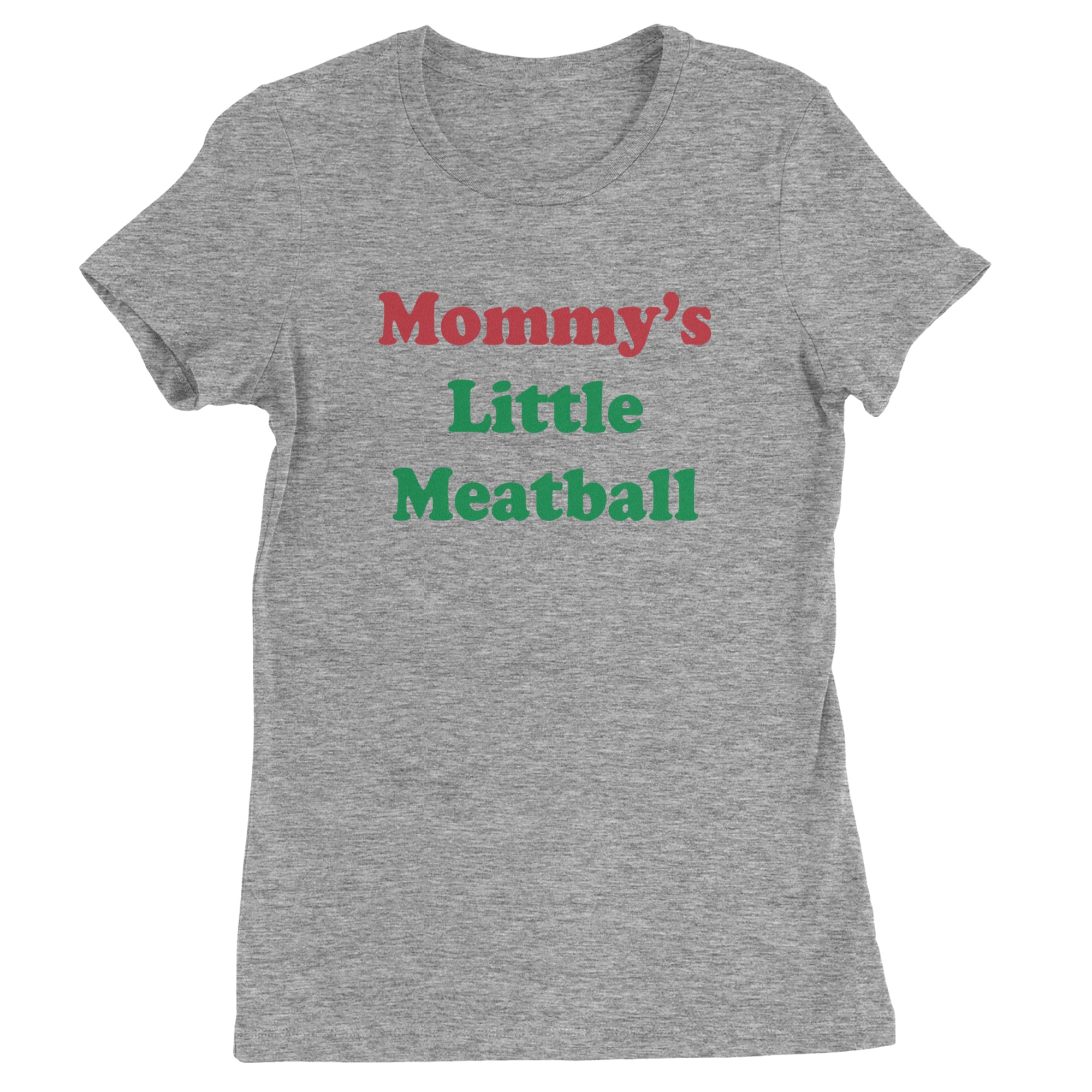 Mommy's Little Meatball Love Island Womens T-shirt Heather Grey
