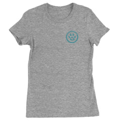 TLC To Love a Canine Dog Rescue Teal Womens T-shirt Heather Grey