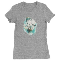Mrs. Herpburn Iconic Watercolors Womens T-shirt Heather Grey