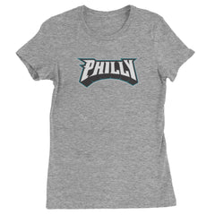 Philly Bold Block Throwback Womens T-shirt Heather Grey