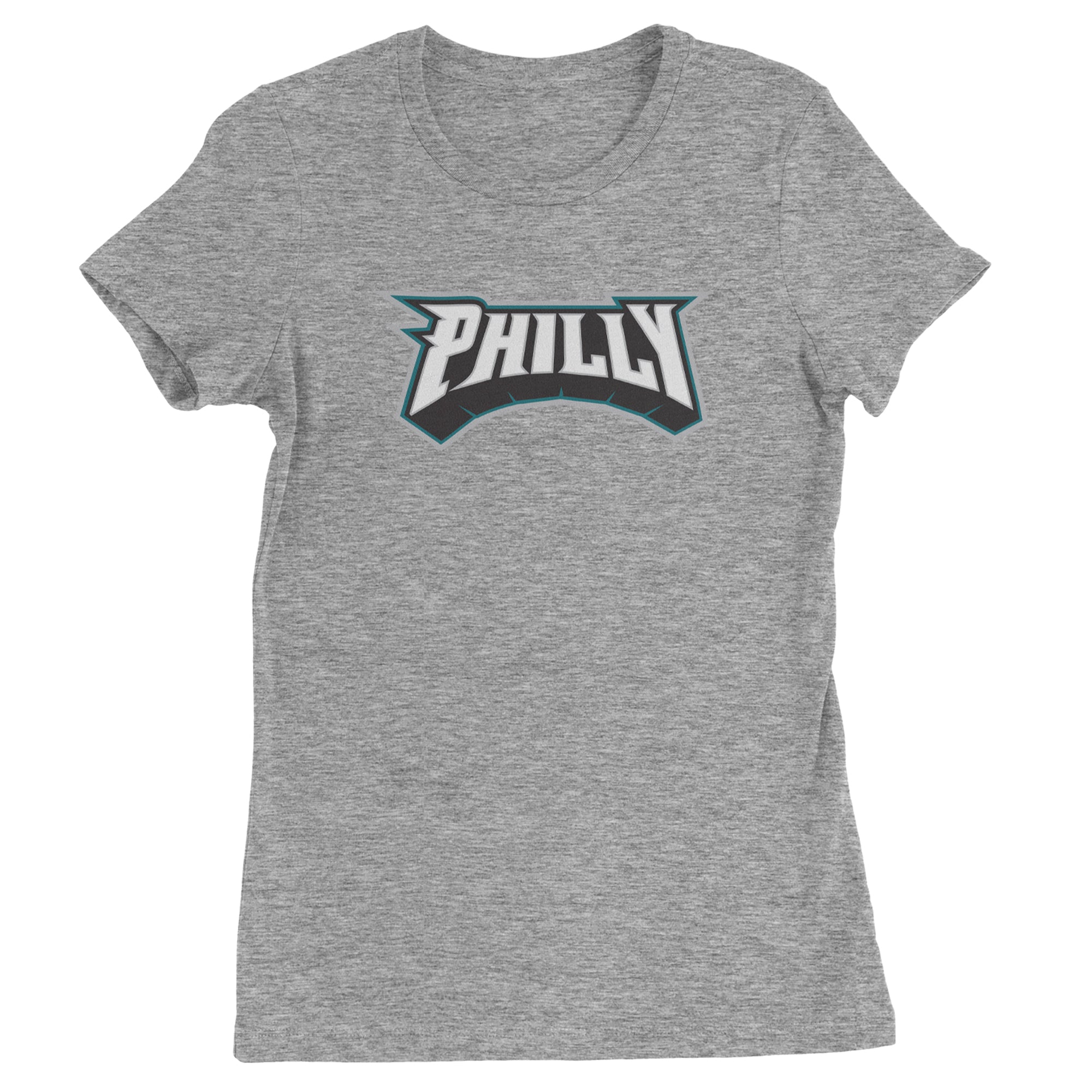 Philly Bold Block Throwback Womens T-shirt Heather Grey