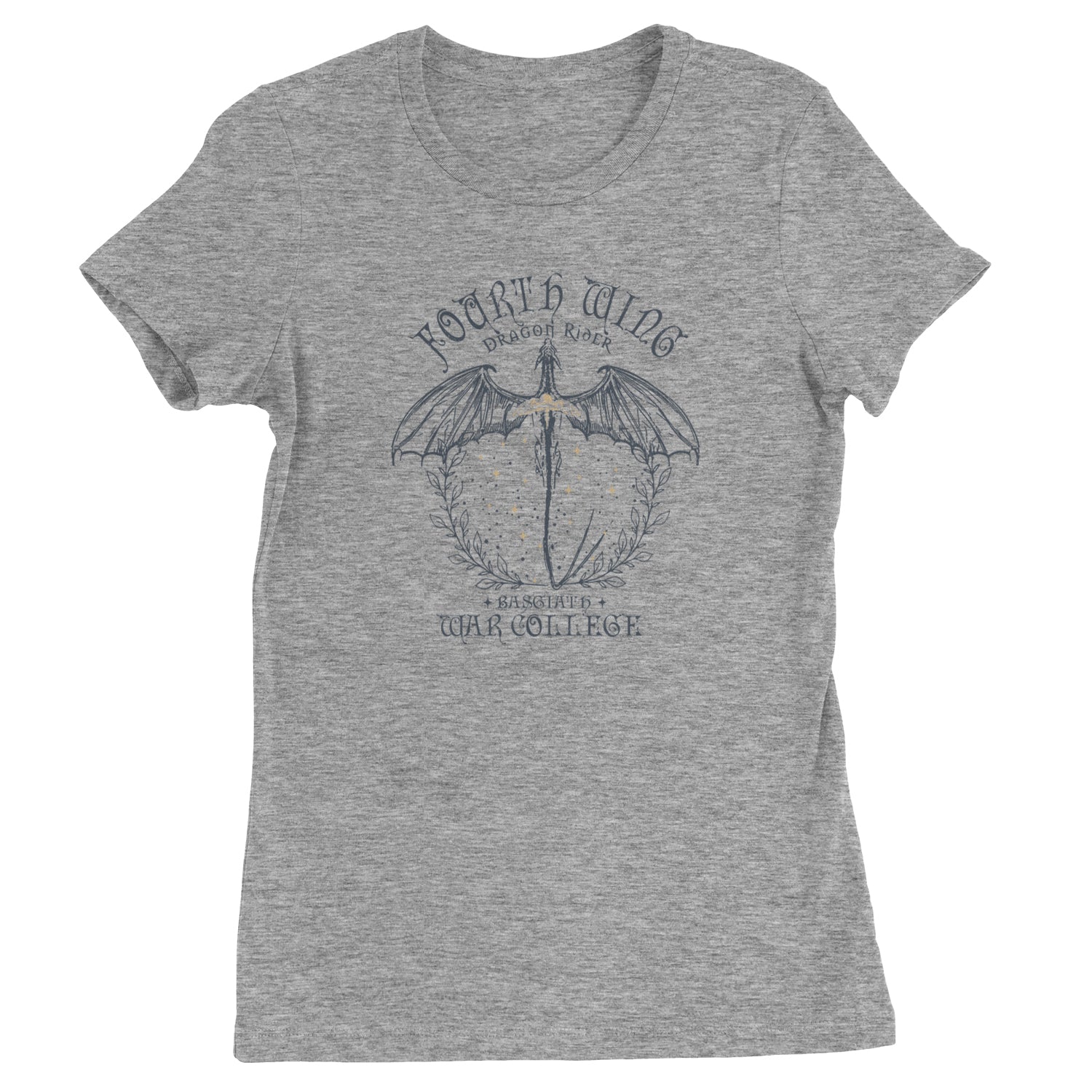 Fourth Wing Dragon Rider Vintage Basgiath War College Womens T-shirt Heather Grey