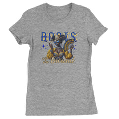 Boots On Da Ground Folding Fan Womens T-shirt Heather Grey