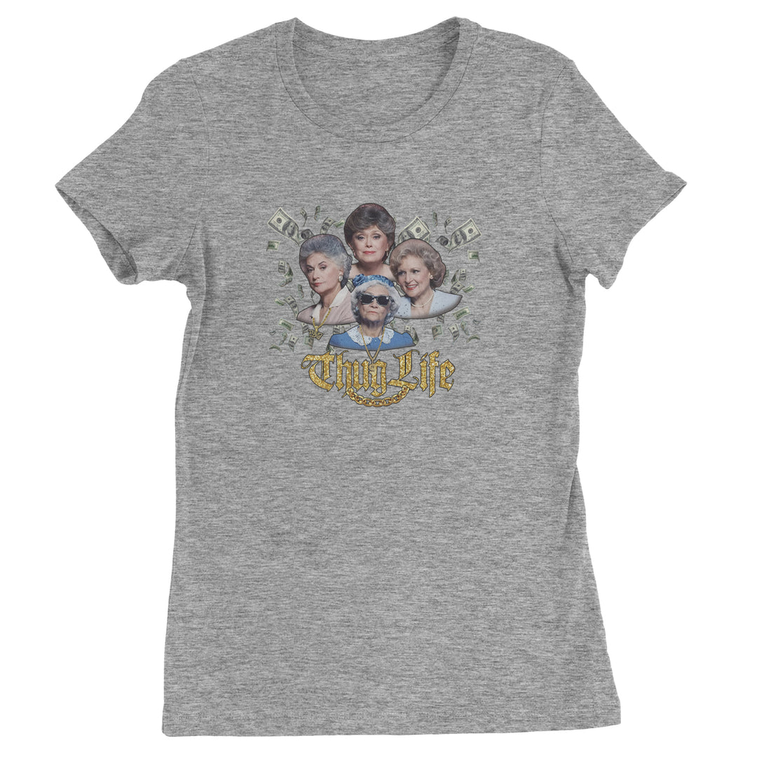 Golden Chain Thug Life Girls Womens T-shirt Heather Grey