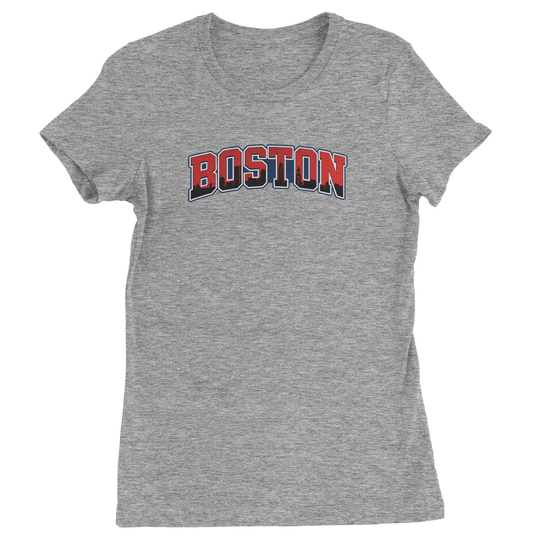 Boston City Pride Skyline Womens T-shirt Heather Grey