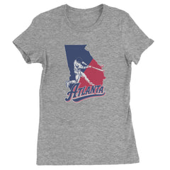 Atlanta Georgia Batter Up Womens T-shirt Heather Grey