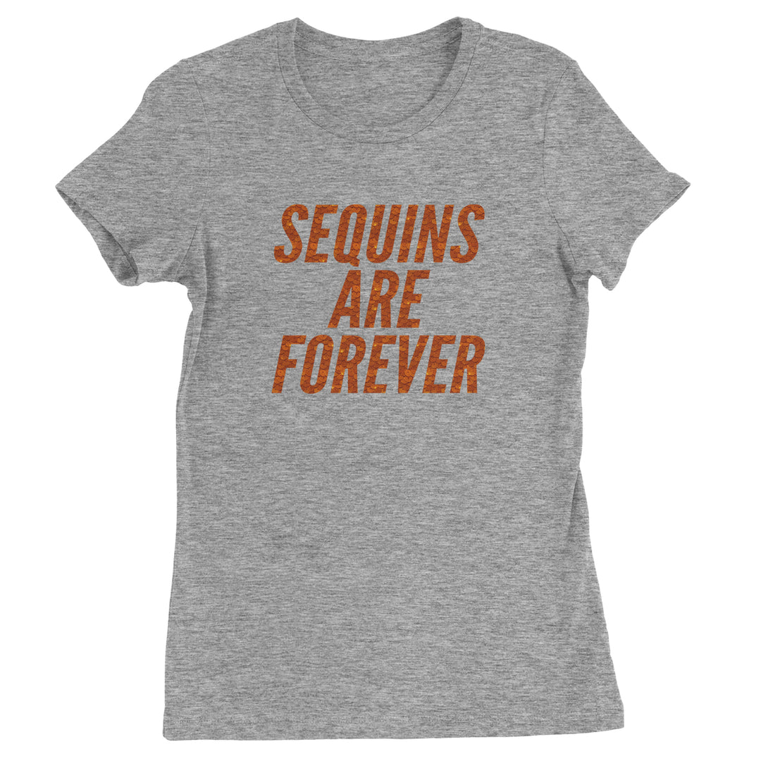 Sequins Are Forever Retro Glam Womens T-shirt Heather Grey