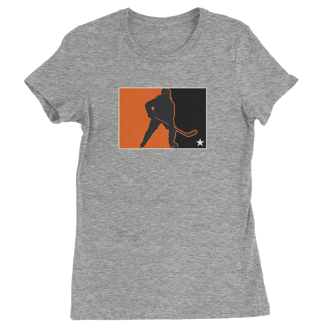 Hockey Enforcer Retro Vintage Womens T-shirt Heather Grey