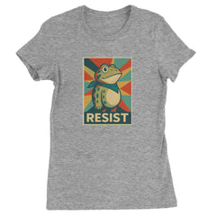 Resist Portland Protest Frog Womens T-shirt Heather Grey