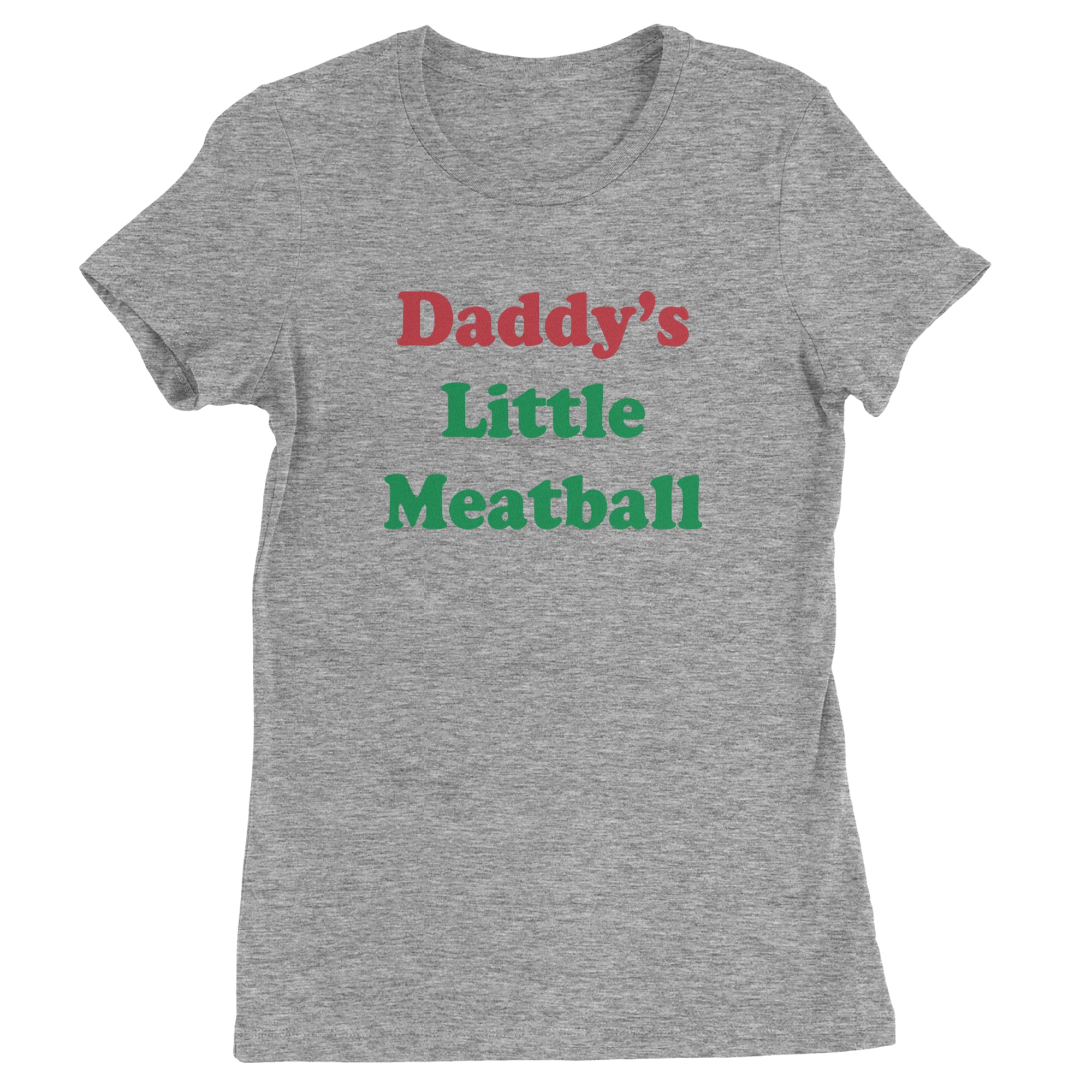 Daddy's Little Meatball Love Island Womens T-shirt Heather Grey