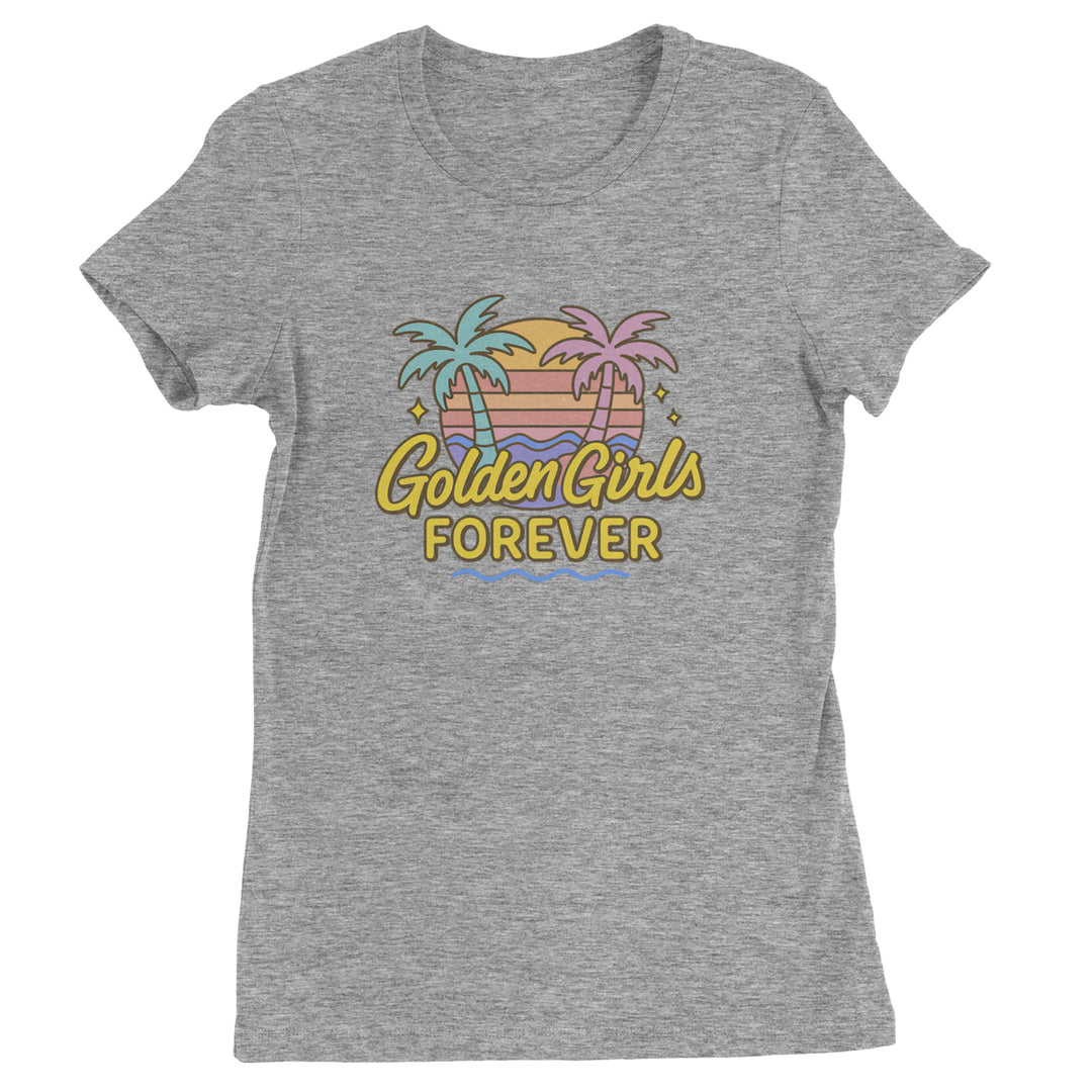 Golden Girls Forever Retro Sunset Womens T-shirt Heather Grey