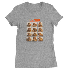Punch Play Hard Love Harder Womens T-shirt Heather Grey