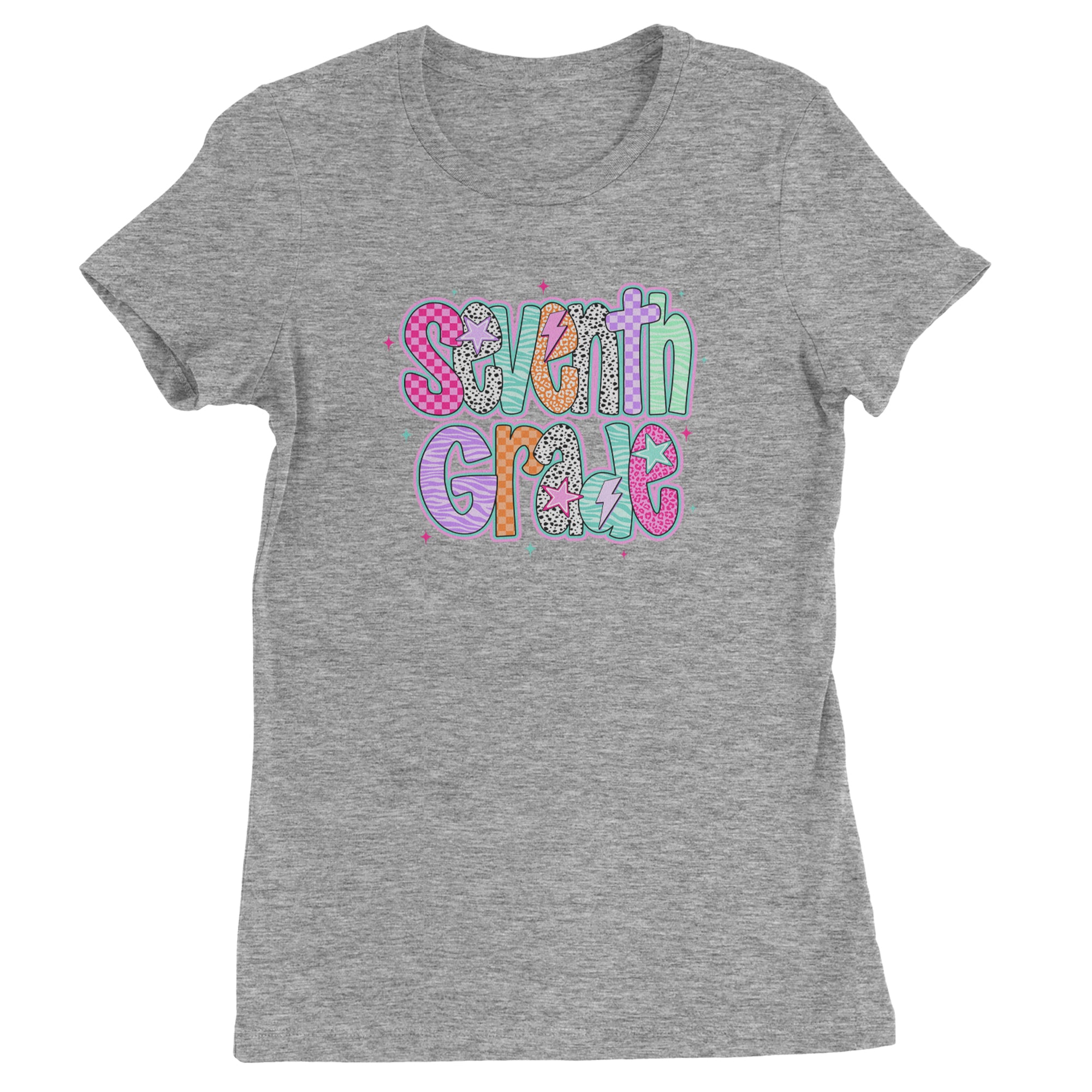 Seventh Grade Swagger Colorful Back to School Womens T-shirt Heather Grey