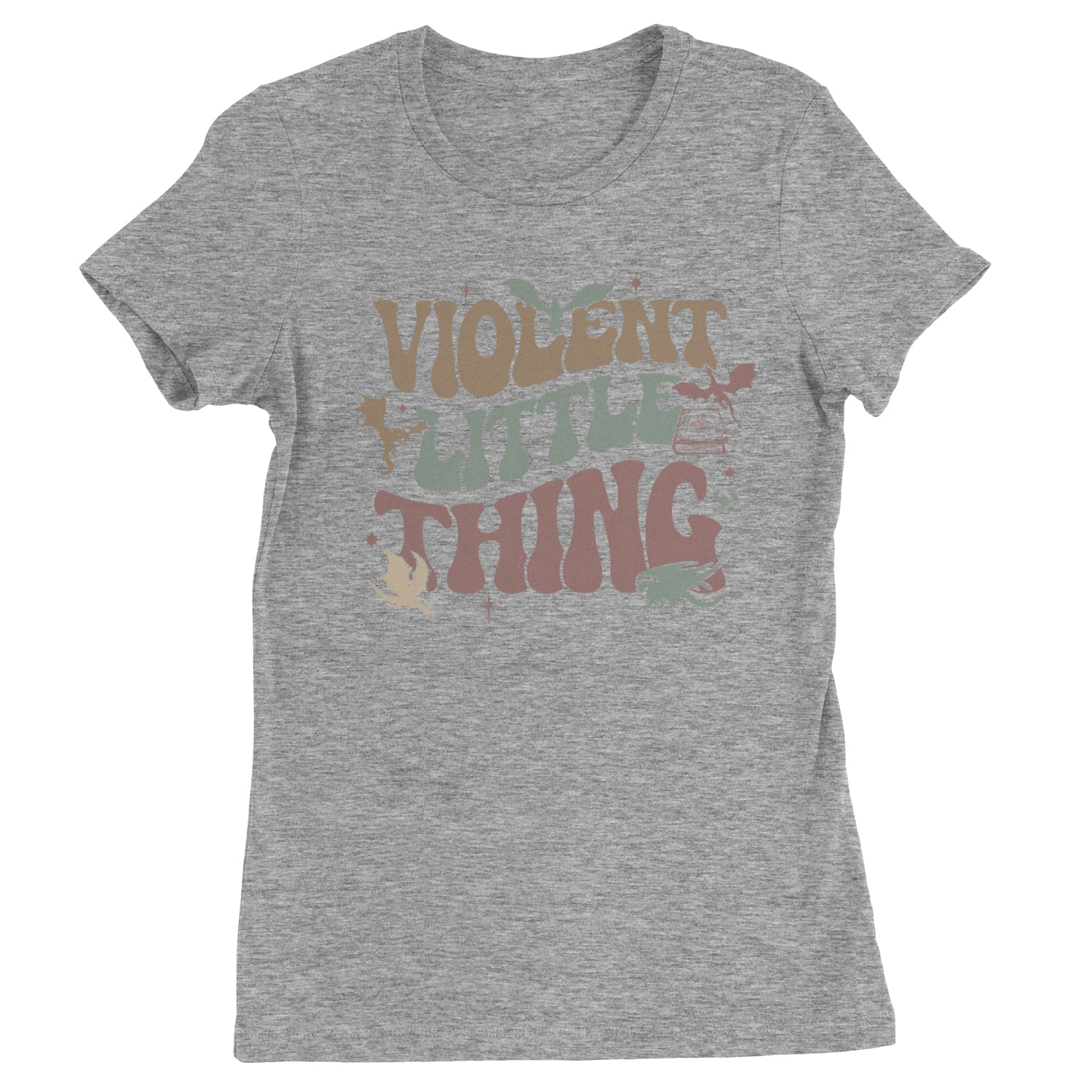 Violent Little Thing Dragon  Womens T-shirt Heather Grey