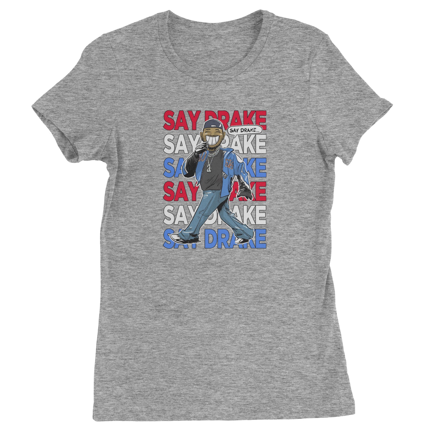 Say Drake Smiling Meme Mustard Womens T-shirt Heather Grey