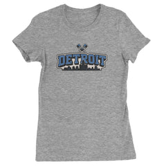 Detroit Motor City Retro Piston Womens T-shirt Heather Grey