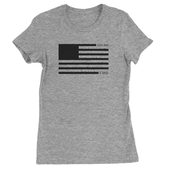 Redacted American Flag Womens T-shirt