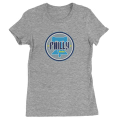 Philly Pride Liberty Bell Womens T-shirt Heather Grey