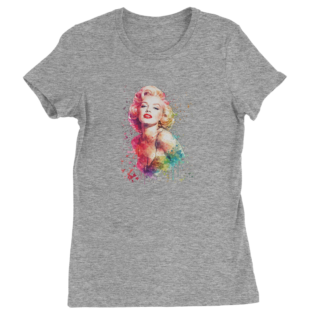 Mrs. Monroe Watercolors Bombshell Womens T-shirt Heather Grey