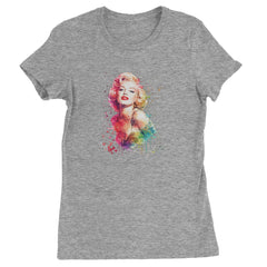 Mrs. Monroe Watercolors Bombshell Womens T-shirt Heather Grey
