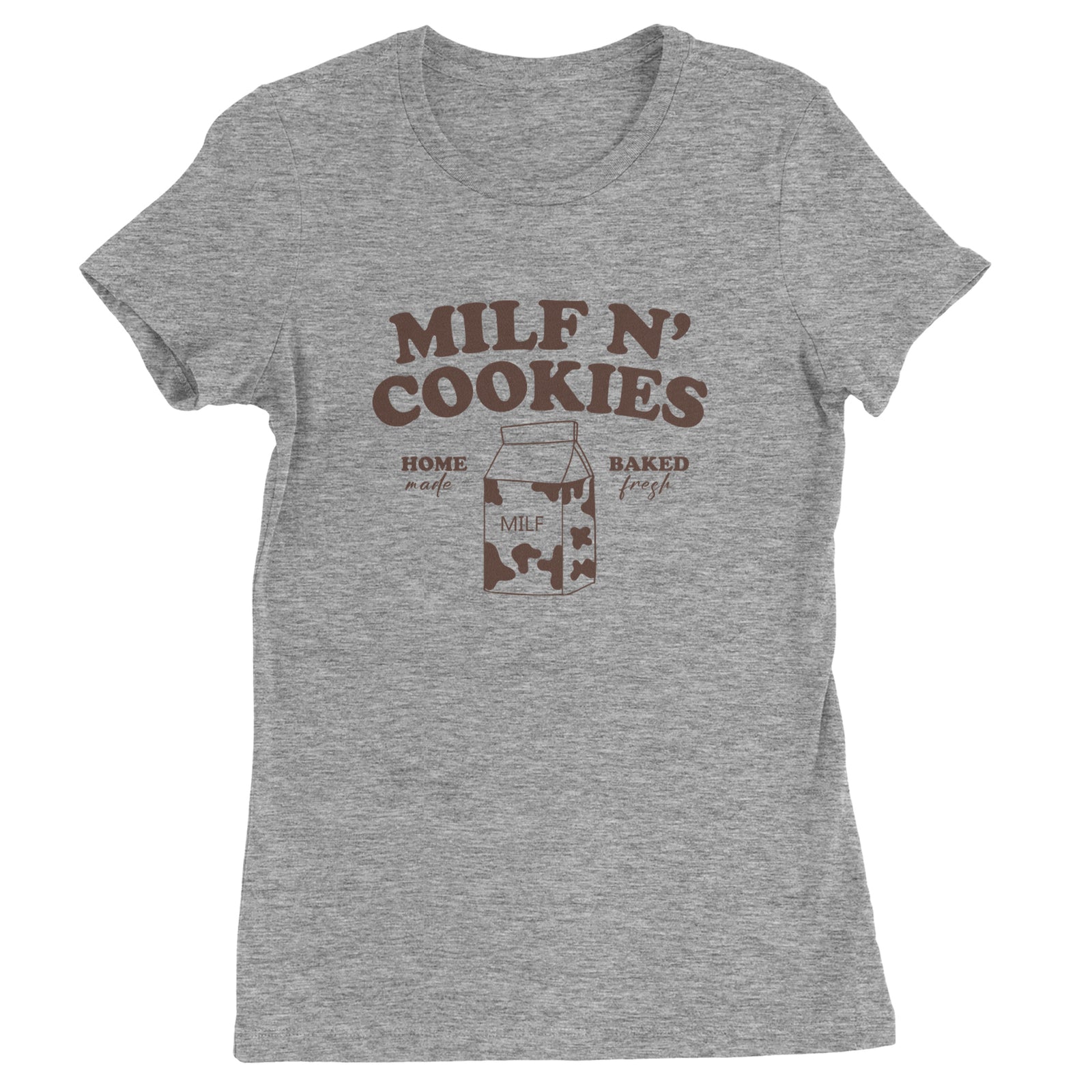 Milf And Cookies Womens T-shirt Heather Grey