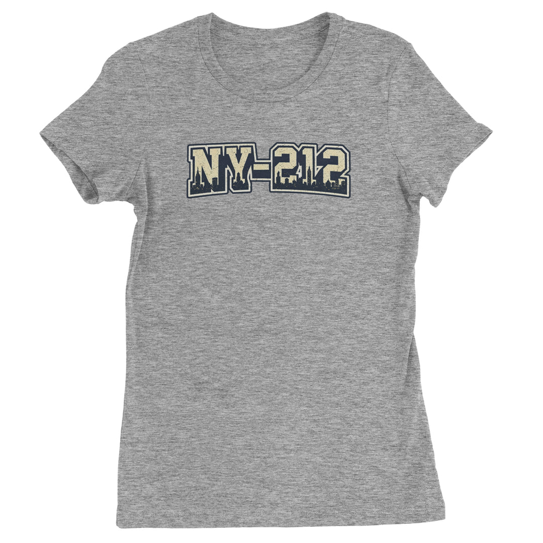 New York City 212 Area Code Skyline  Womens T-shirt Heather Grey