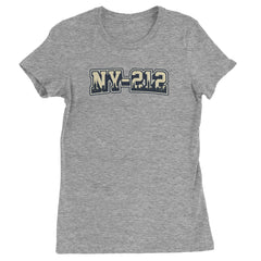 New York City 212 Area Code Skyline  Womens T-shirt Heather Grey