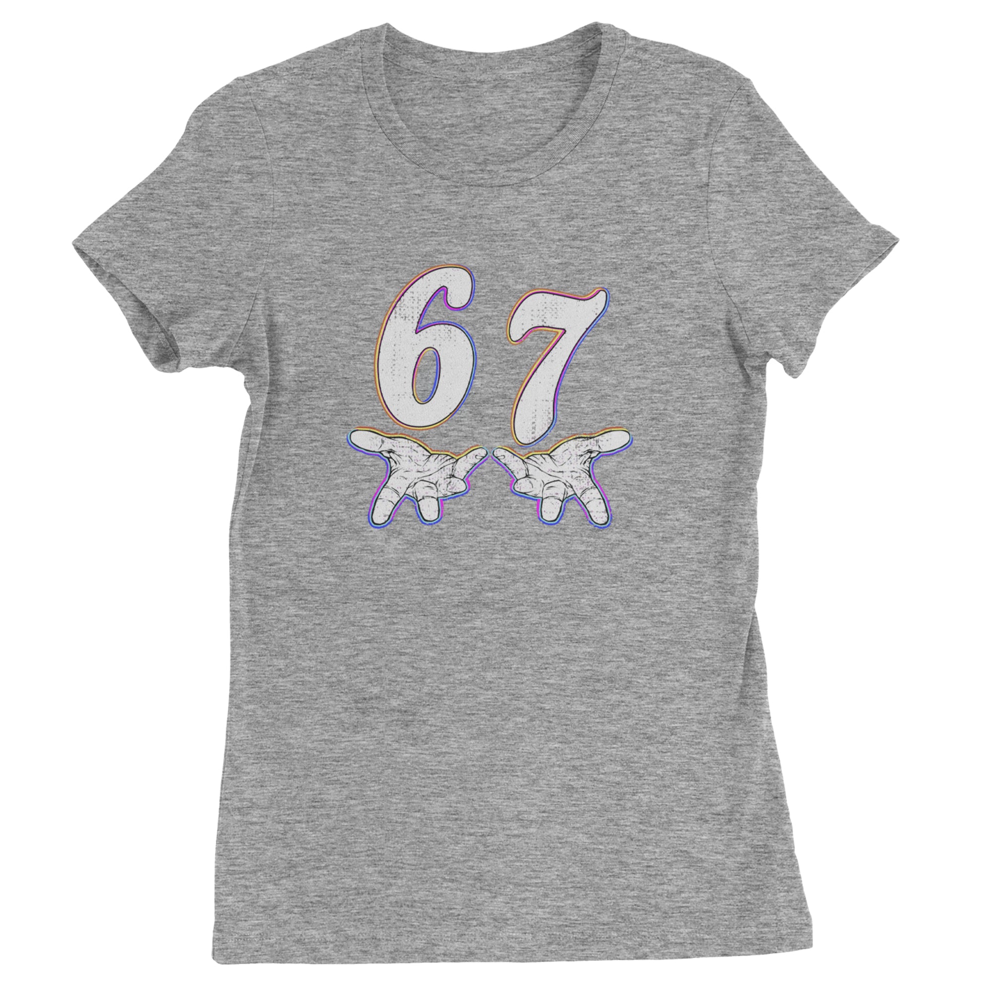 67 Hands Meme Viral Drill Womens T-shirt Heather Grey