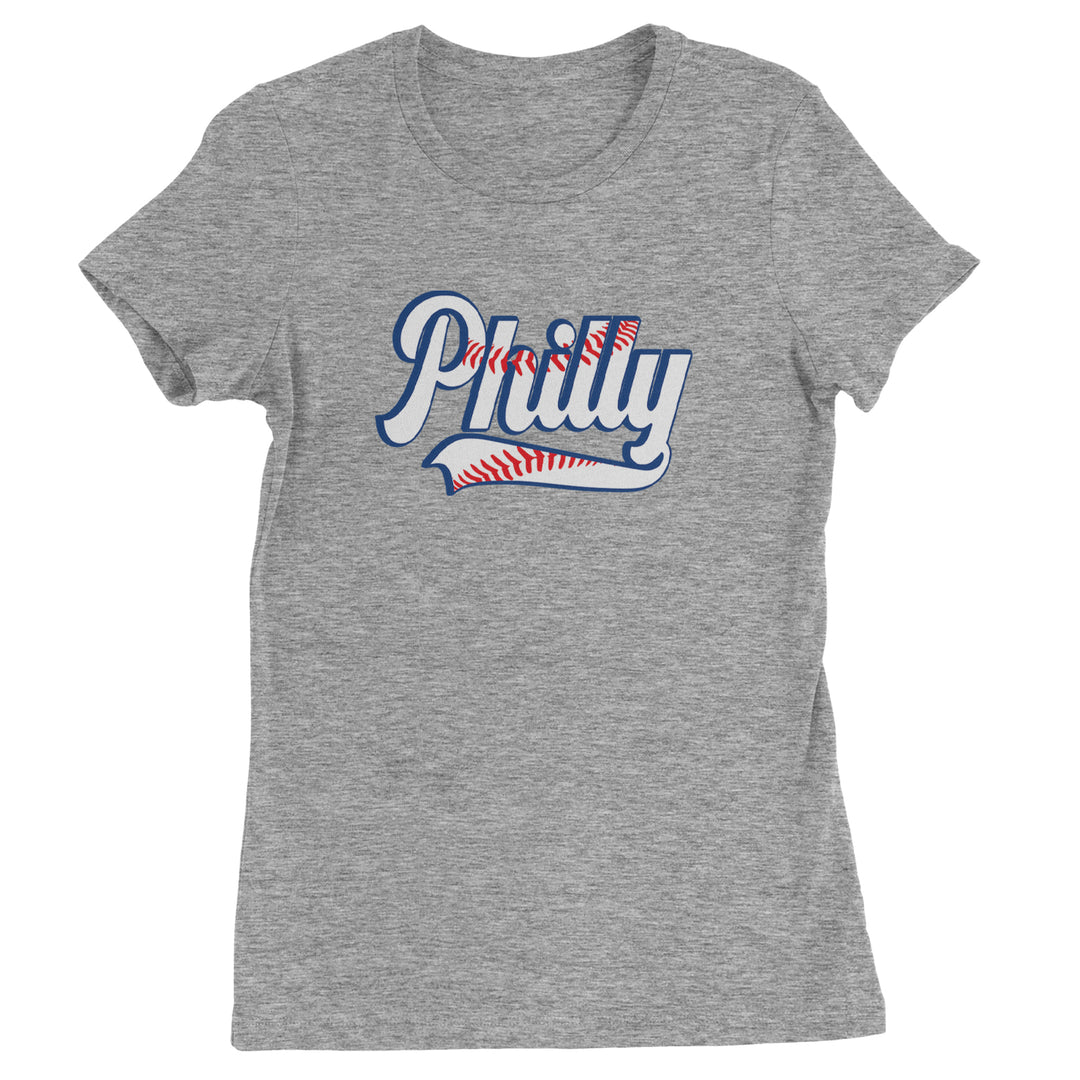 Philly Baseball Stitching Womens T-shirt Heather Grey
