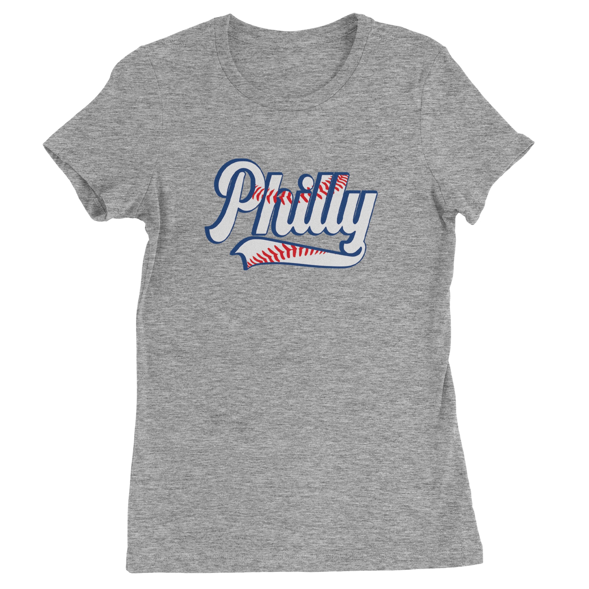 Philly Baseball Stitching Womens T-shirt Heather Grey