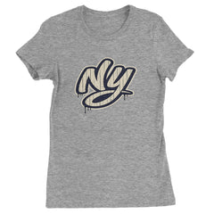 NYC New York City Grunge Street Womens T-shirt Heather Grey