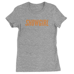 Showgirl Orange Glitter Womens T-shirt Heather Grey