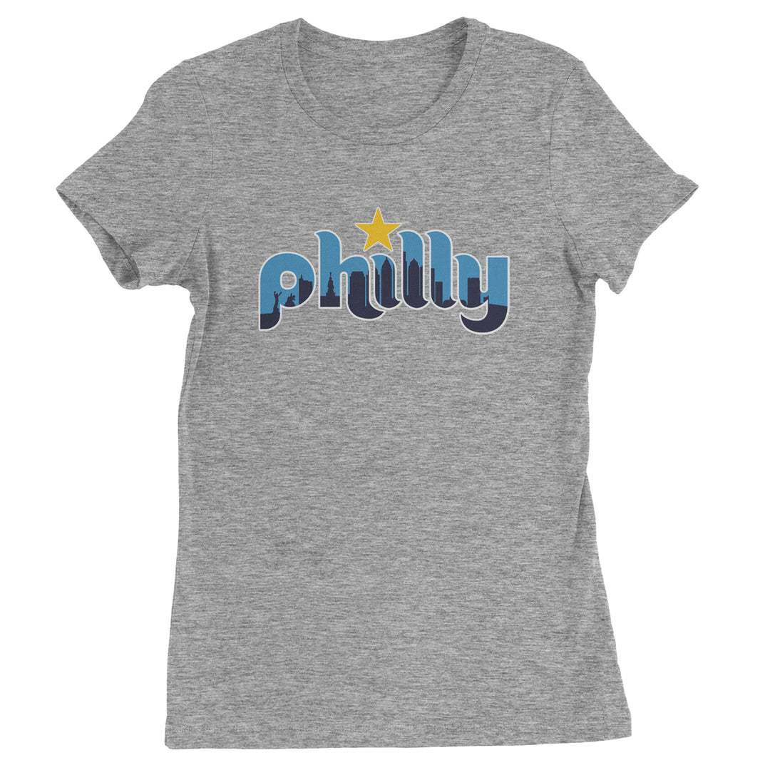 Skyline Philly Philadelphia Womens T-shirt Heather Grey