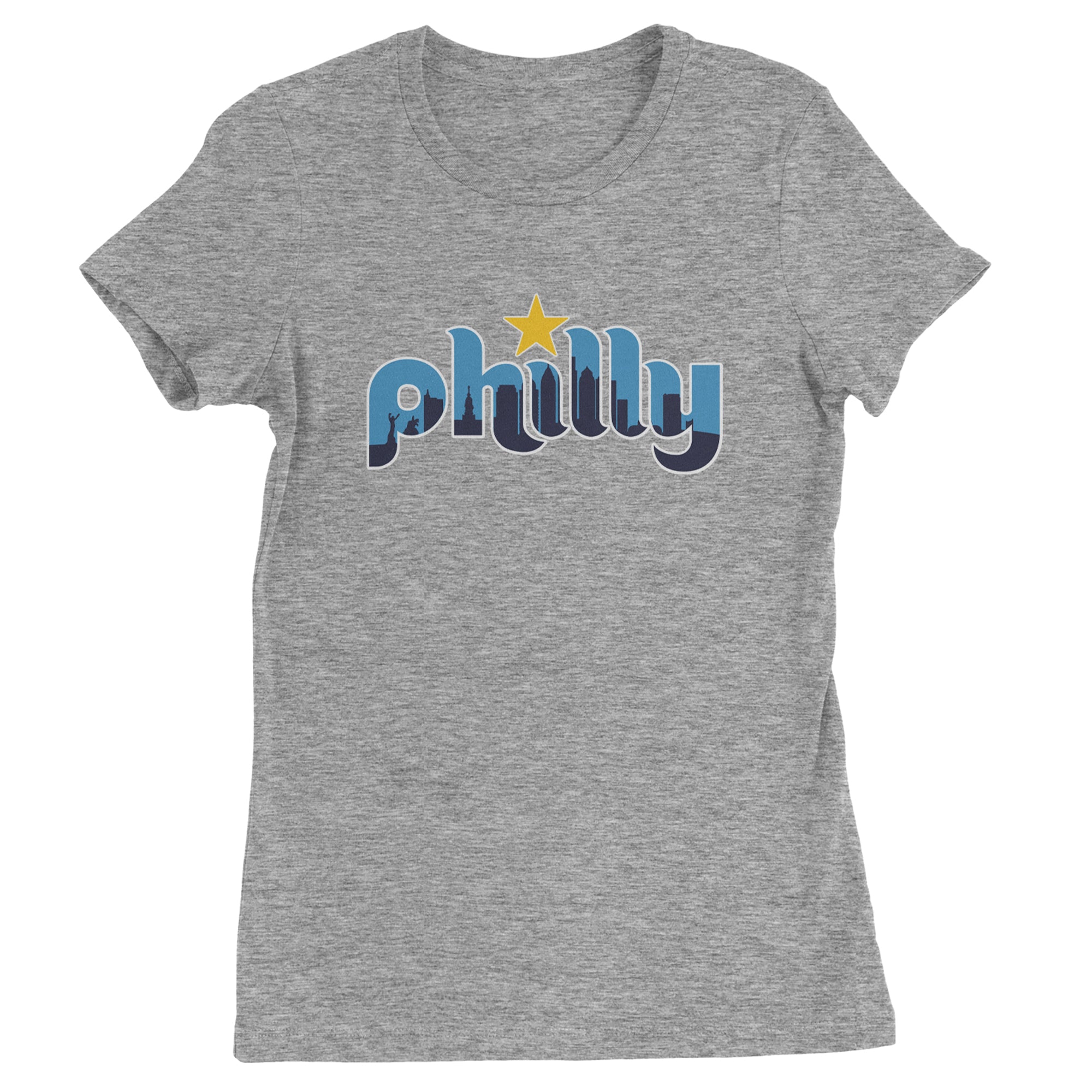 Skyline Philly Philadelphia Womens T-shirt Heather Grey