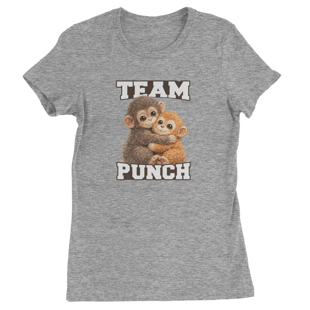 Team Punch Panchi-kun Monkey Womens T-shirt Heather Grey