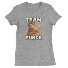 Team Punch Panchi-kun Monkey Womens T-shirt Heather Grey