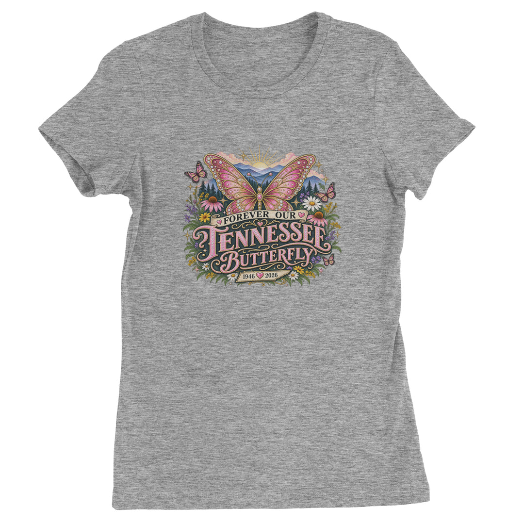 Forever Our Tennessee Butterfly Dolly Womens T-shirt Heather Grey