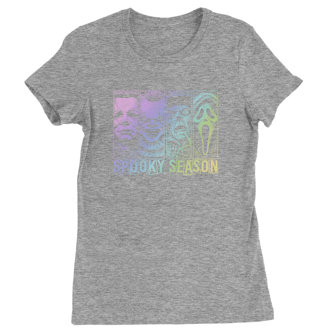 Spooky Season Horror Icons Halloween Womens T-shirt Heather Grey