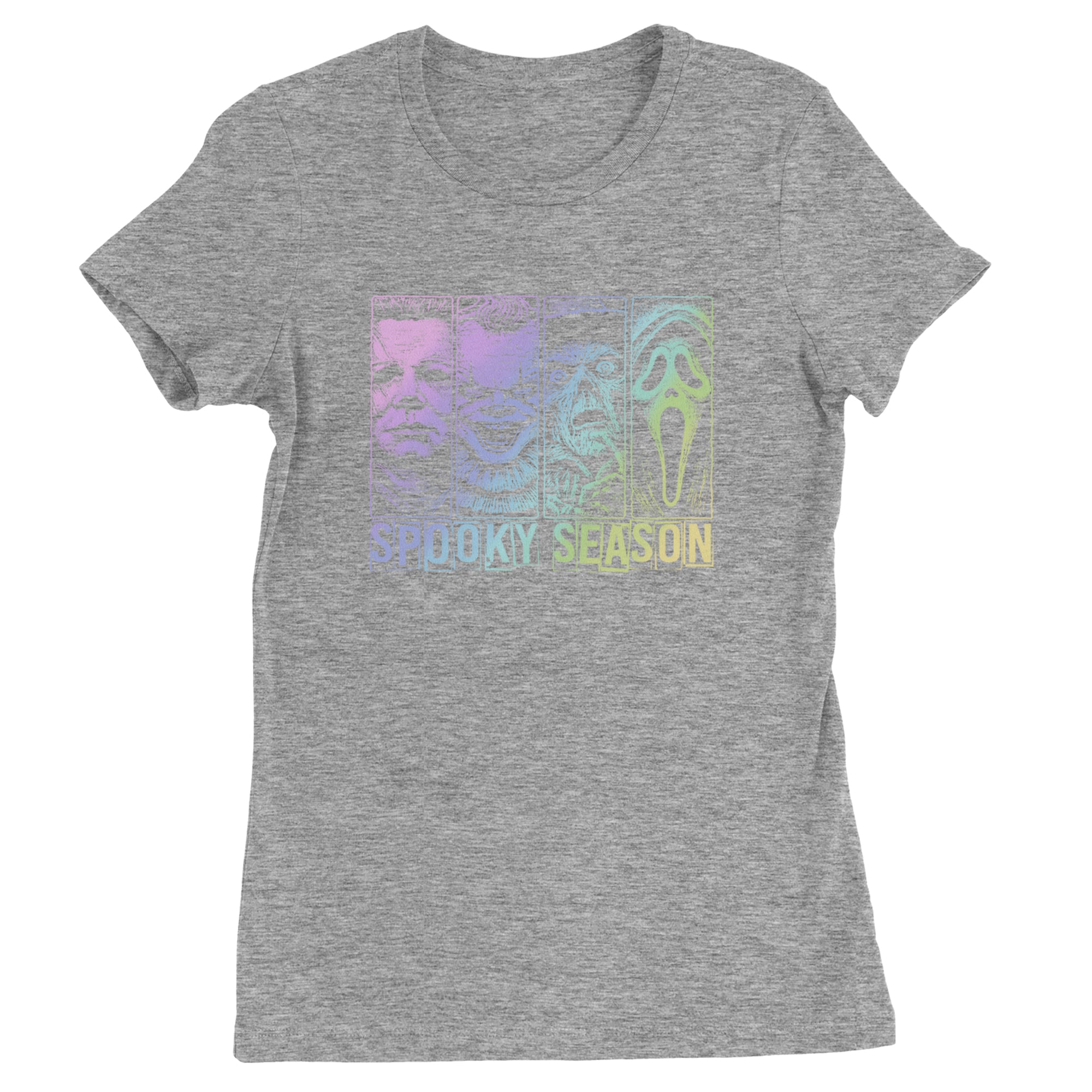 Spooky Season Horror Icons Halloween Womens T-shirt Heather Grey