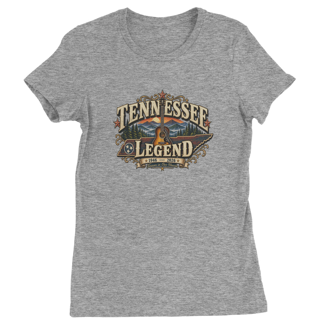 Tennessee Legend Country Music Dolly Womens T-shirt Heather Grey