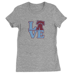 Love Philly Liberty Bell Womens T-shirt Heather Grey