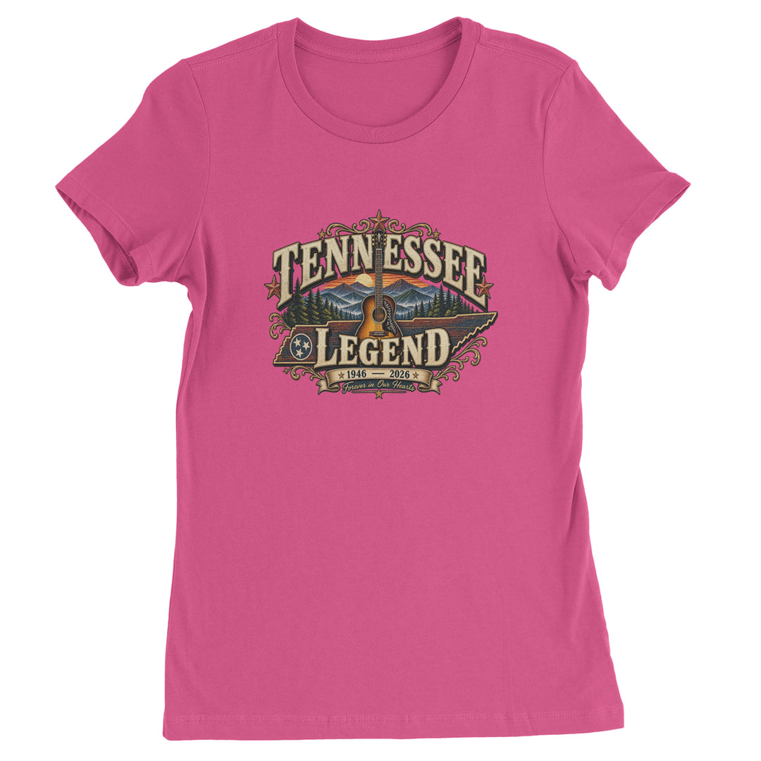 Tennessee Legend Country Music Dolly Womens T-shirt Hot Pink