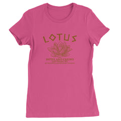 Lotus Hotel and Casino Womens T-shirt Hot Pink