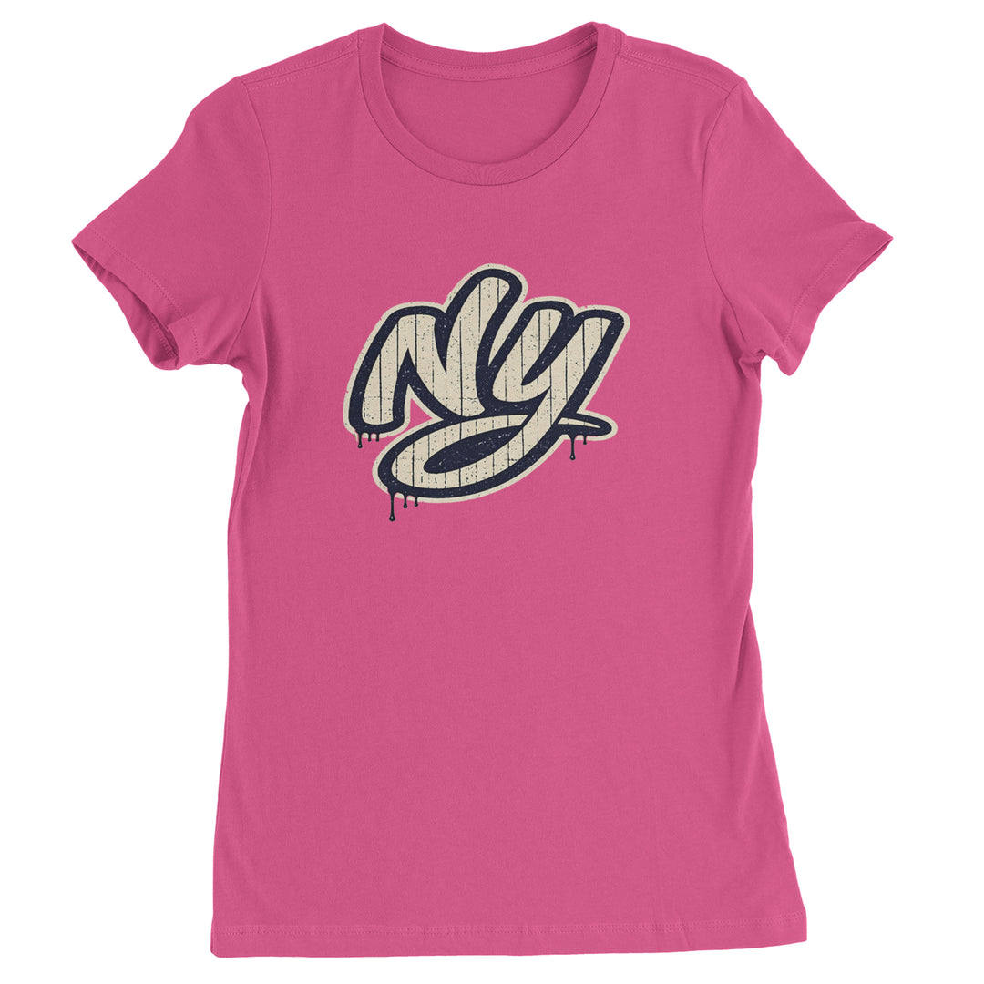 NYC New York City Grunge Street Womens T-shirt Hot Pink