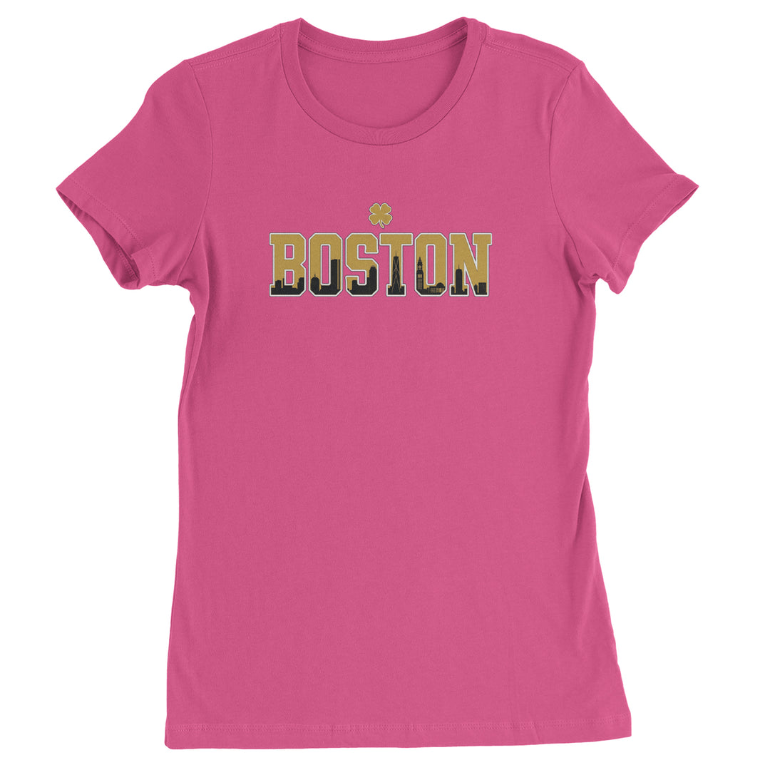 Boston City Pride Irish Womens T-shirt Hot Pink