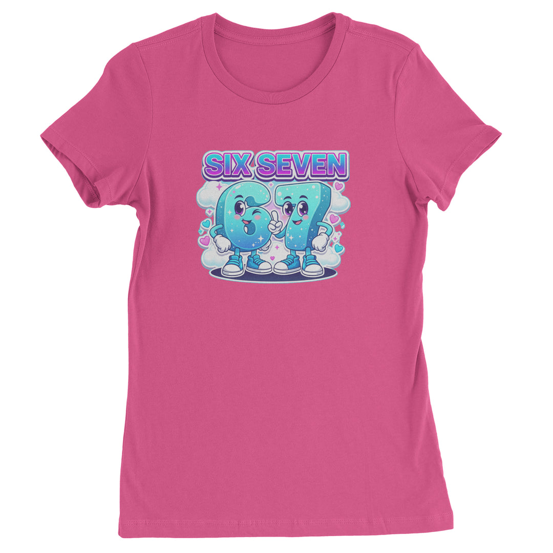 67 Six Seven Meme Kawaii Cloud Womens T-shirt Hot Pink