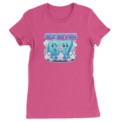 67 Six Seven Meme Kawaii Cloud Womens T-shirt Hot Pink