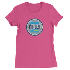 Philly Pride Liberty Bell Womens T-shirt Hot Pink