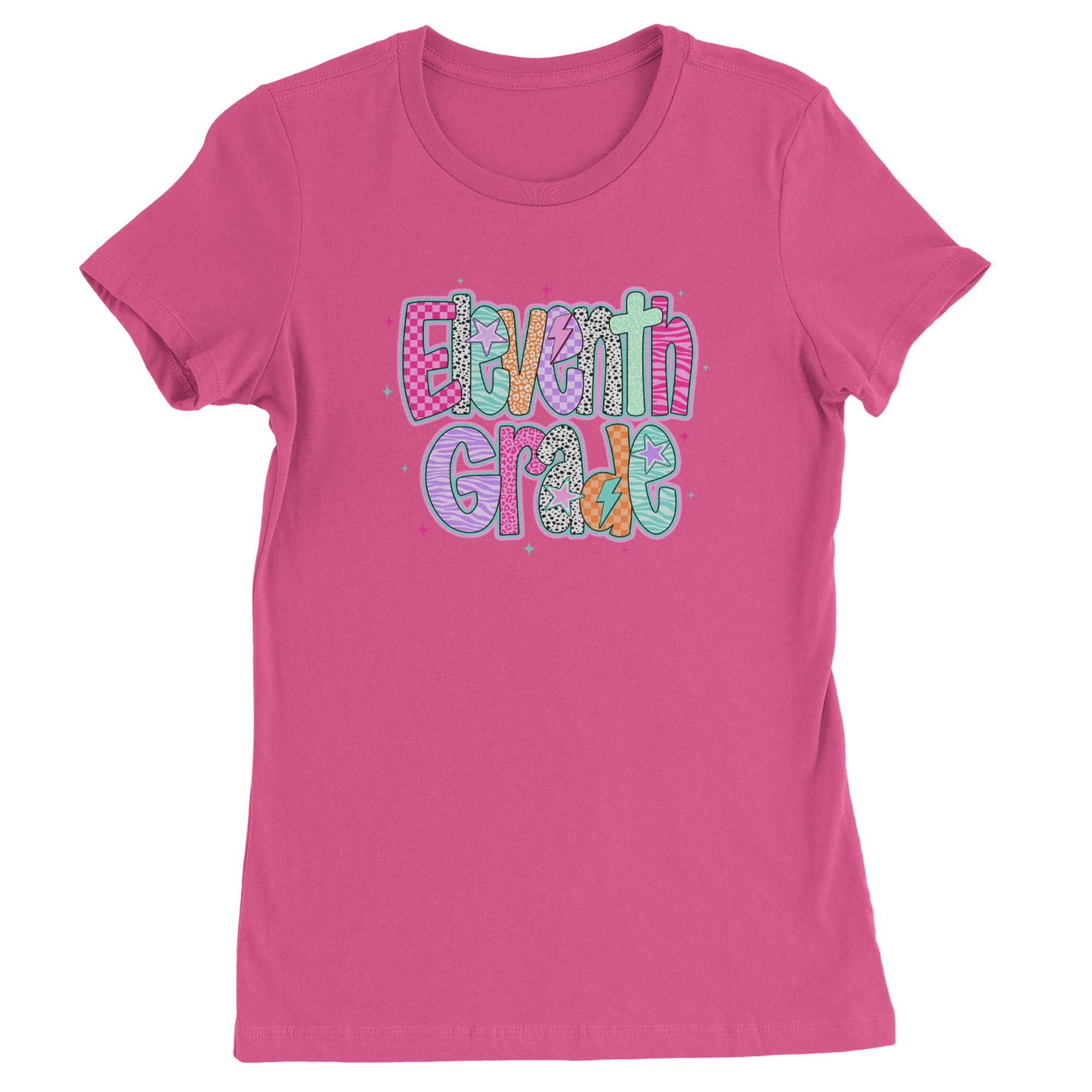 Eleventh Grade Extra Colorful Back to School Womens T-shirt Hot Pink